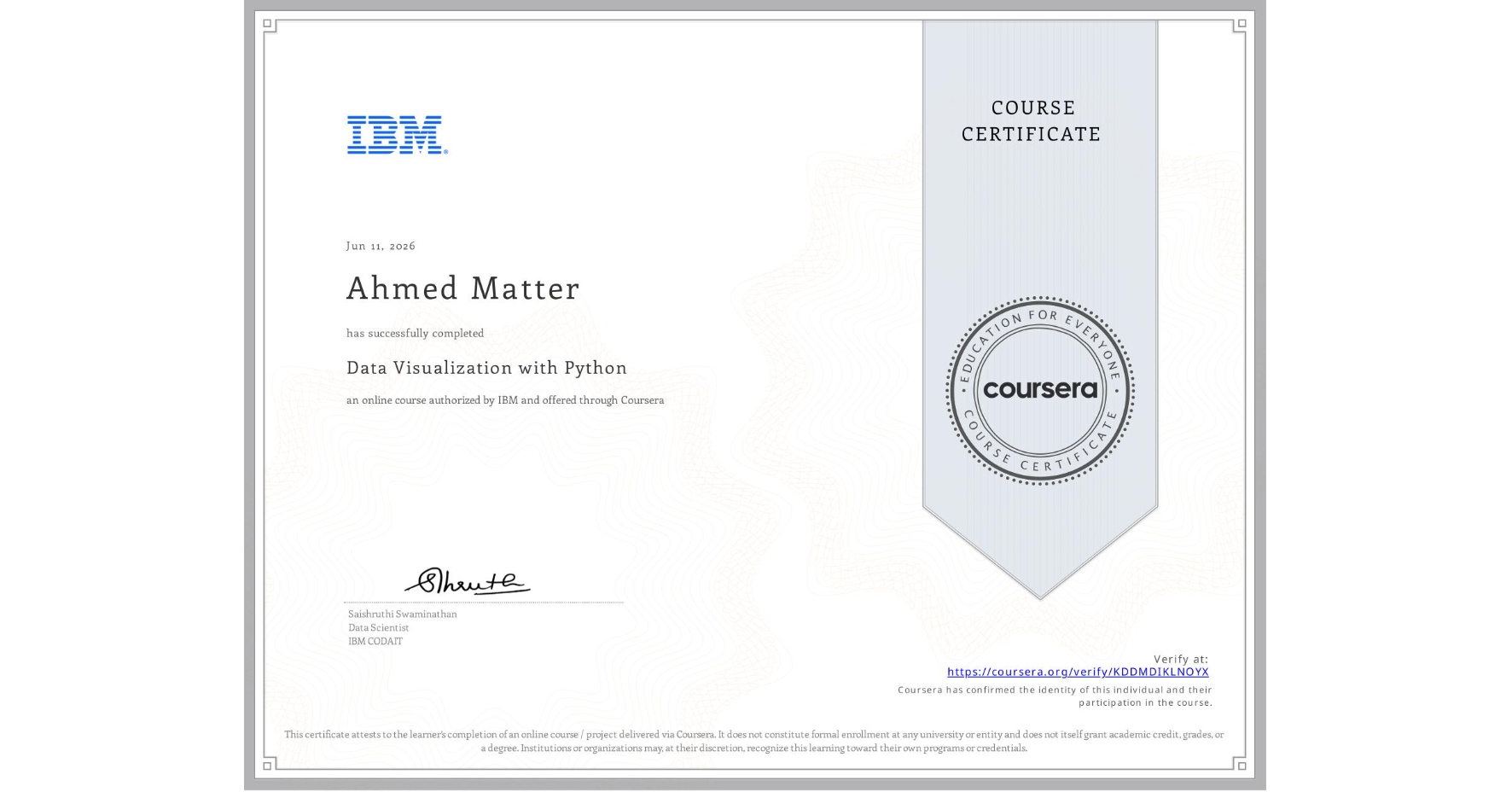Certificate